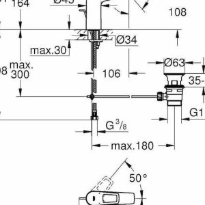 Grohe Bauloop Αναμεικτική Μπαταρία Νιπτήρα Ασημί medioum 23762001