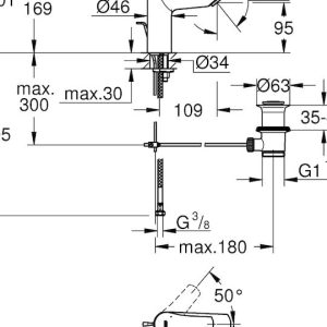 Grohe Eurosmart Αναμεικτική Μπαταρία Νιπτήρα Chrome 33 265 003