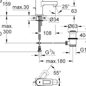 Grohe Essence Αναμεικτική Μπαταρία Νιπτήρα Ψηλή Ασημί 32628001