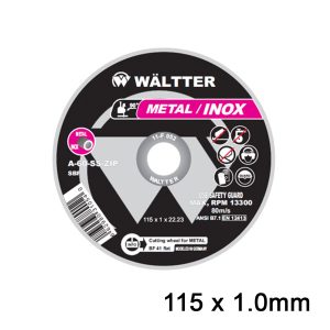 Δίσκοι Κοπής Σιδήρου / INOX WALTTER 115x1.0mmΔίσκοι Κοπής Σιδήρου / INOX WALTTER 115x1.0mm